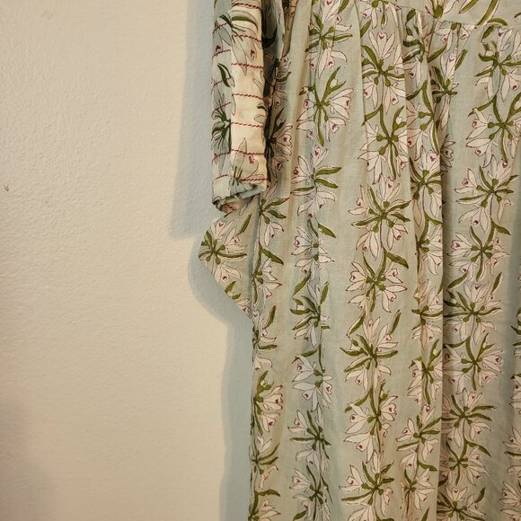 Gudrun Sjoden Green and Yellow Floral Midi Dress - Picture 6 of 9